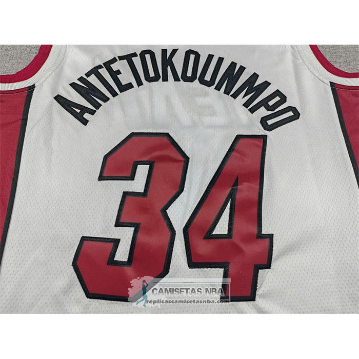 Camiseta Miami Heat Giannis Antetokounmpo NO 34 Association Blanco